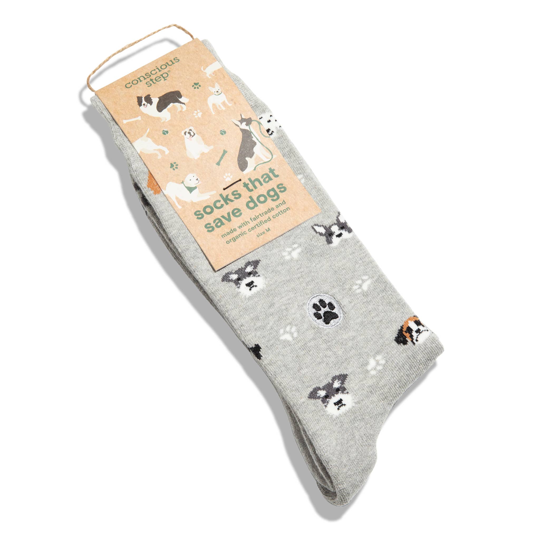 Conscious Step - Socks that Save Dogs | Gray Dogs