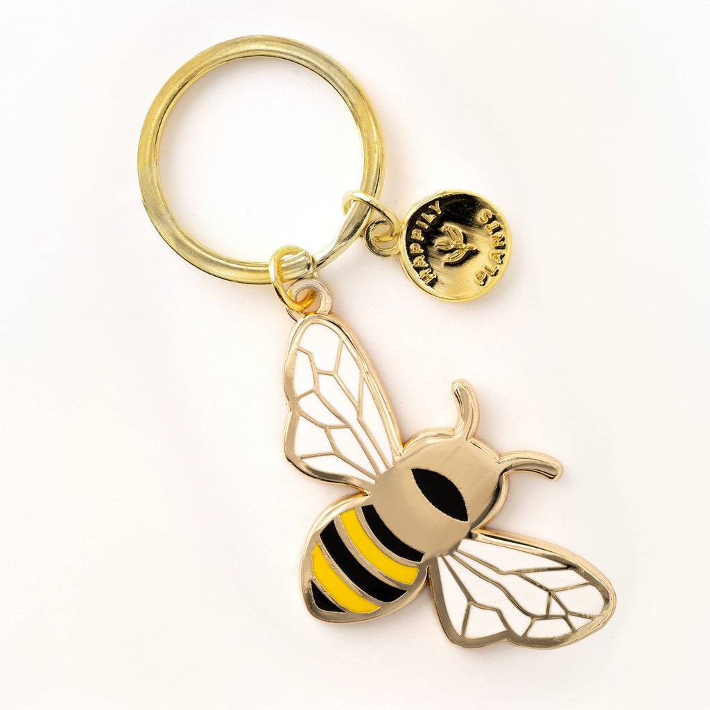 Happily Plants - Honey Bee Keychain & Bag Charm, Nature Gifts