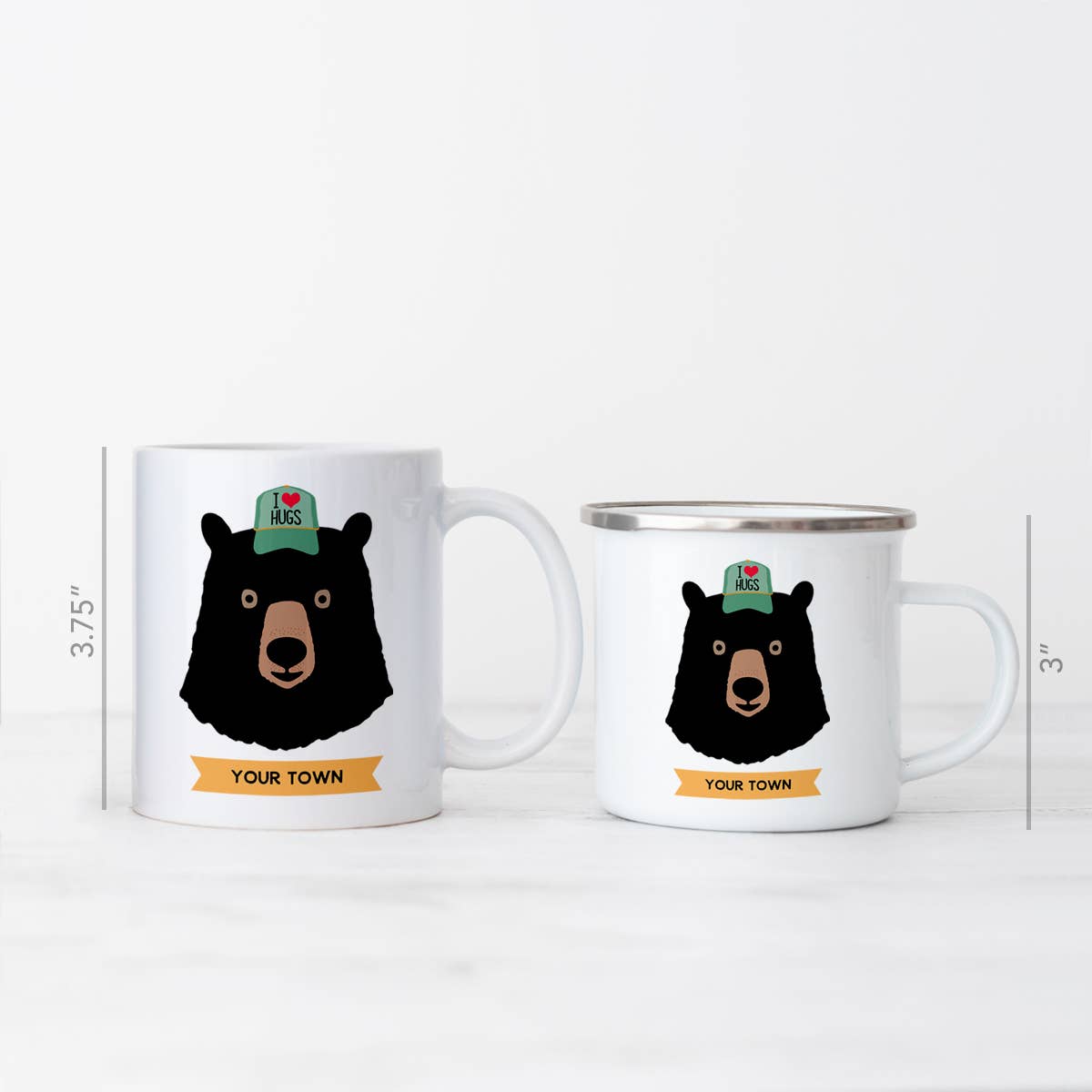 Rock Scissor Paper - Black Bear - New Jersey Enamel Camp Mug