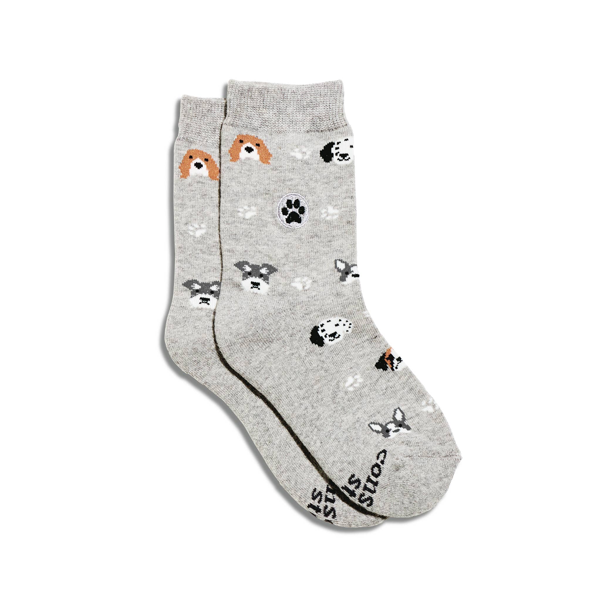 Conscious Step - Kids Socks that Save Dogs | Gray Dogs - Organic Cotton Socks