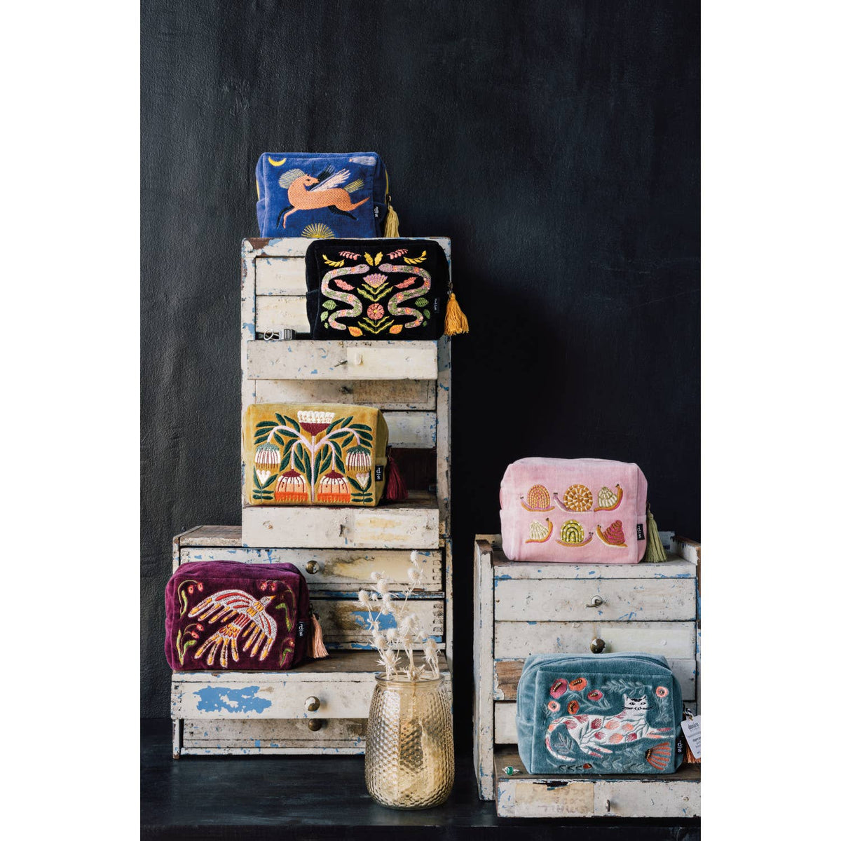 Danica Studio - Plume Embroidered Pouch