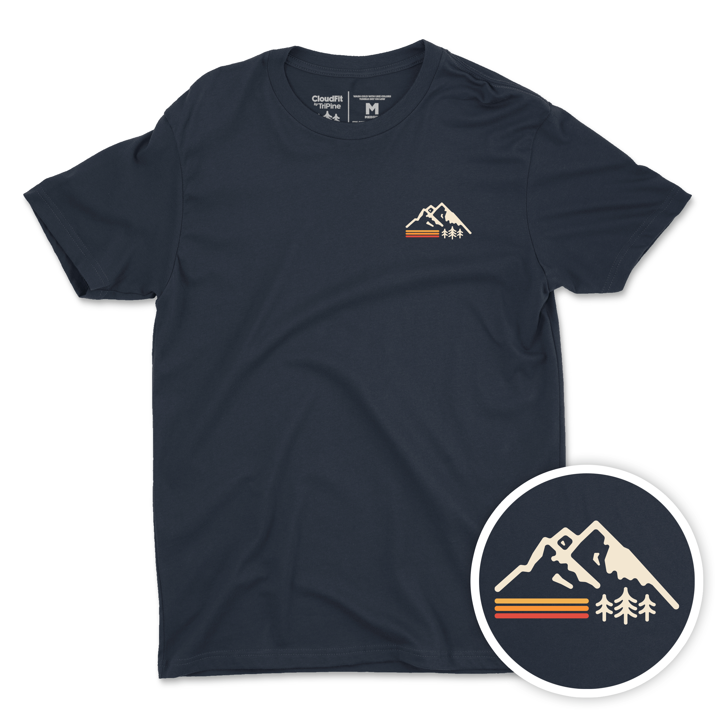 TriPine - Retro Mountain CloudFit Tee