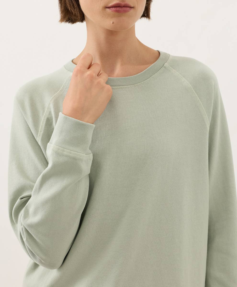 Pact - Women's Weekends Relaxed Raglan Sweatshirt: Washed Seagrass / Small