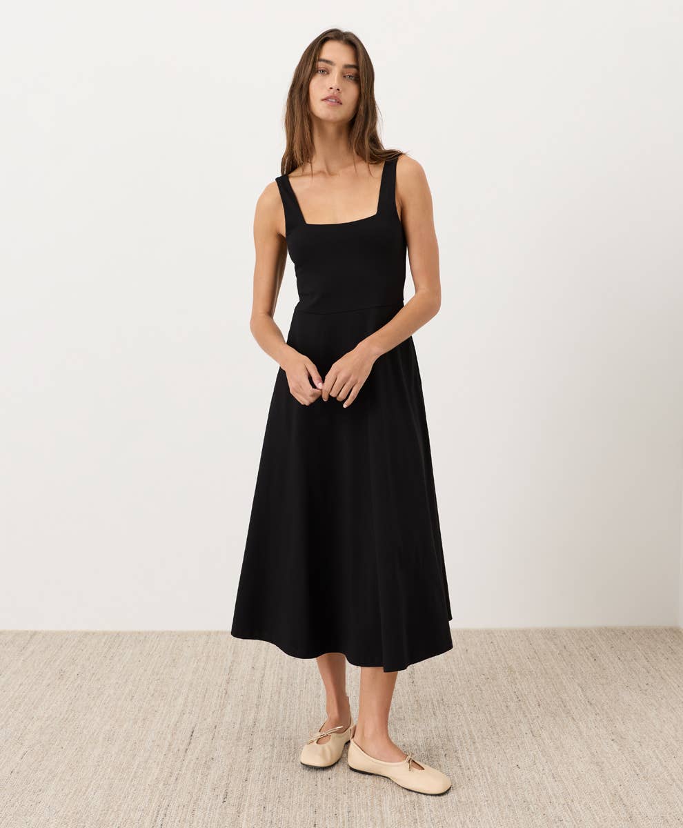 Pact - Women's Fit & Flare Square Neck Dress