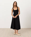 Pact - Women's Fit & Flare Square Neck Dress