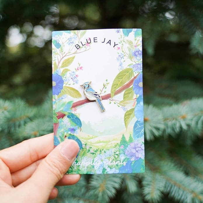 Happily Plants - Blue Jay Pin, Bird & Wildlife Gifts