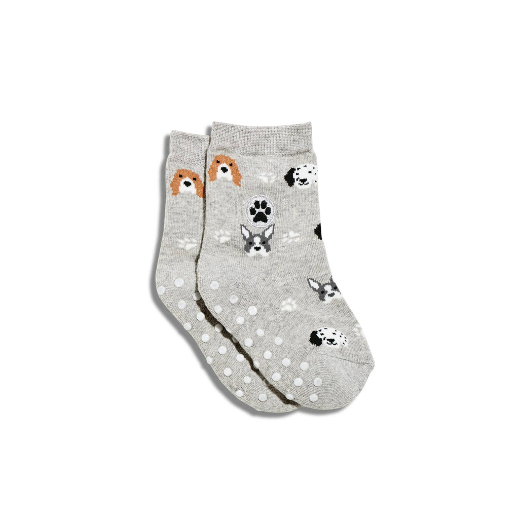 Conscious Step - Kids Socks that Save Dogs | Gray Dogs - Organic Cotton Socks