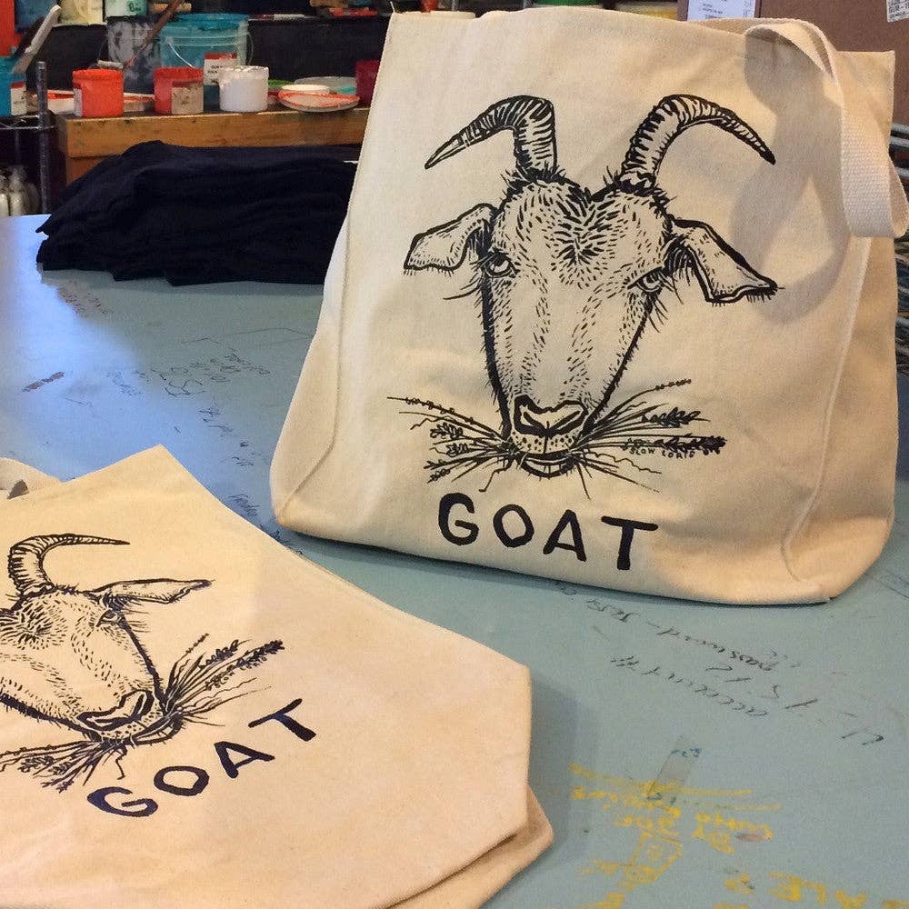 Slow Loris - Goat Tote Large Natural Canvas Tote