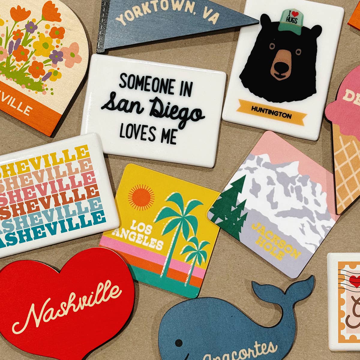 Rock Scissor Paper - Personalized City Metal Magnet - Bike Ride View