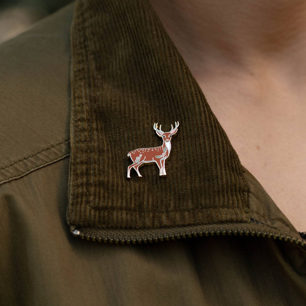 Happily Plants - Deer Pin with Gold Antlers, Nature Gifts