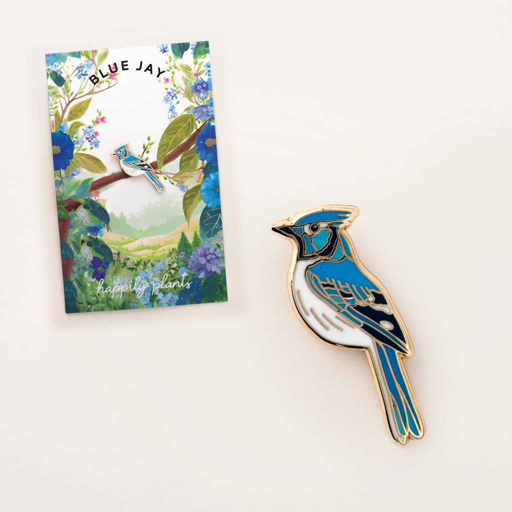 Happily Plants - Blue Jay Pin, Bird & Wildlife Gifts