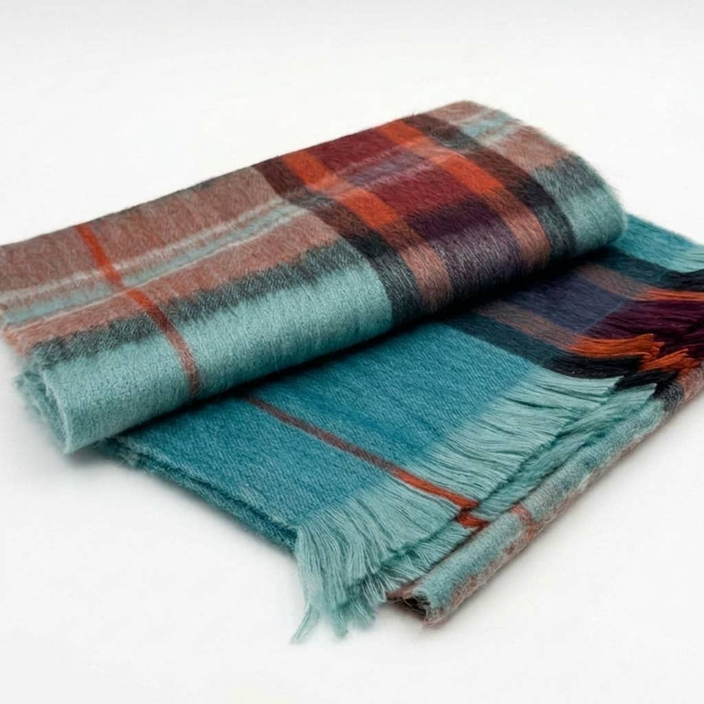 Shupaca Alpaca - Alpaca Tartan Scarf - Mariner