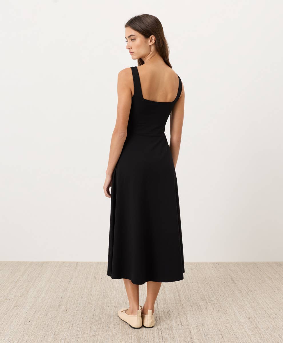 Pact - Women's Fit & Flare Square Neck Dress