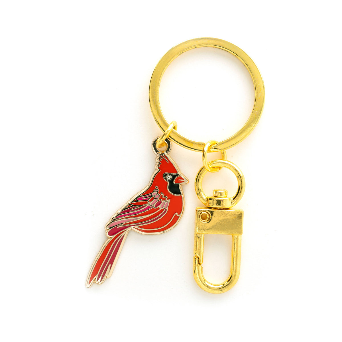 Happily Plants - Red Cardinal Keychain & Bag Charm, Bird Gifts, Holiday Gifts