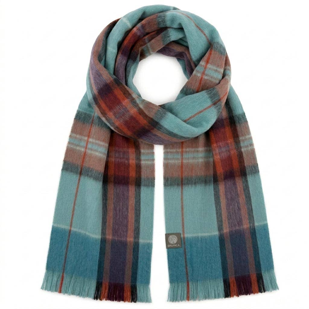 Shupaca Alpaca - Alpaca Tartan Scarf - Mariner