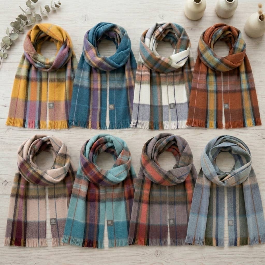 Shupaca Alpaca - Alpaca Tartan Scarf - Mariner