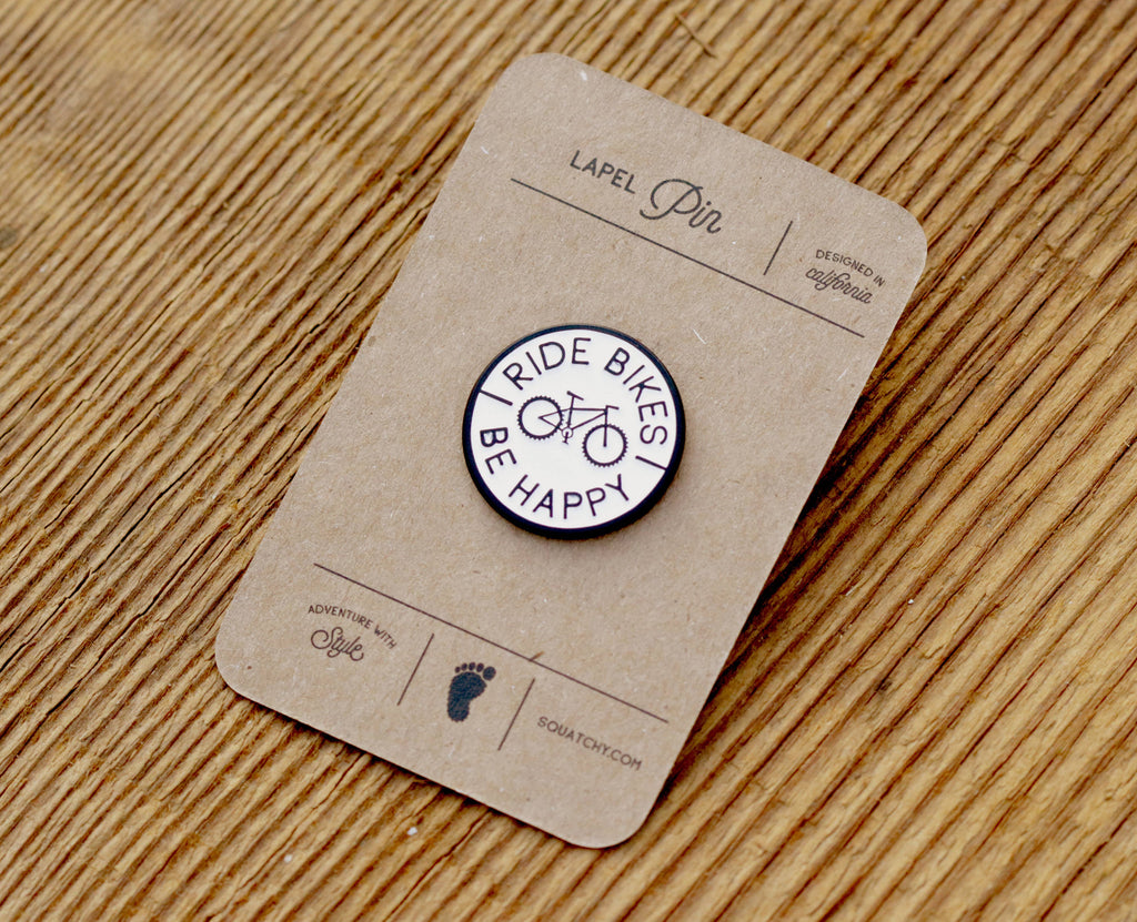 Squatchy - Enamel Pin, Ride Bikes Be Happy  | Collectible Lapel Pin