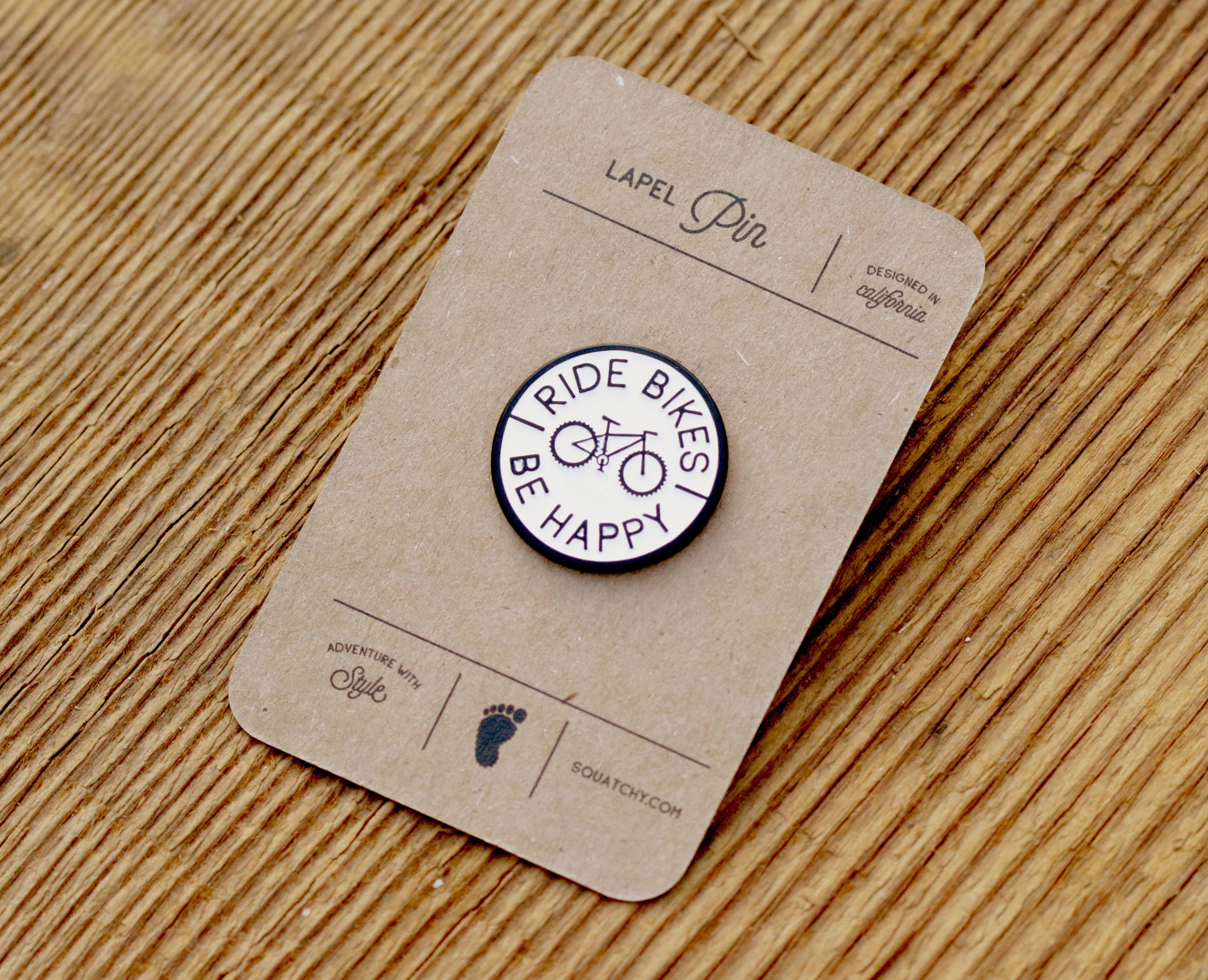 Squatchy - Enamel Pin, Ride Bikes Be Happy  | Collectible Lapel Pin