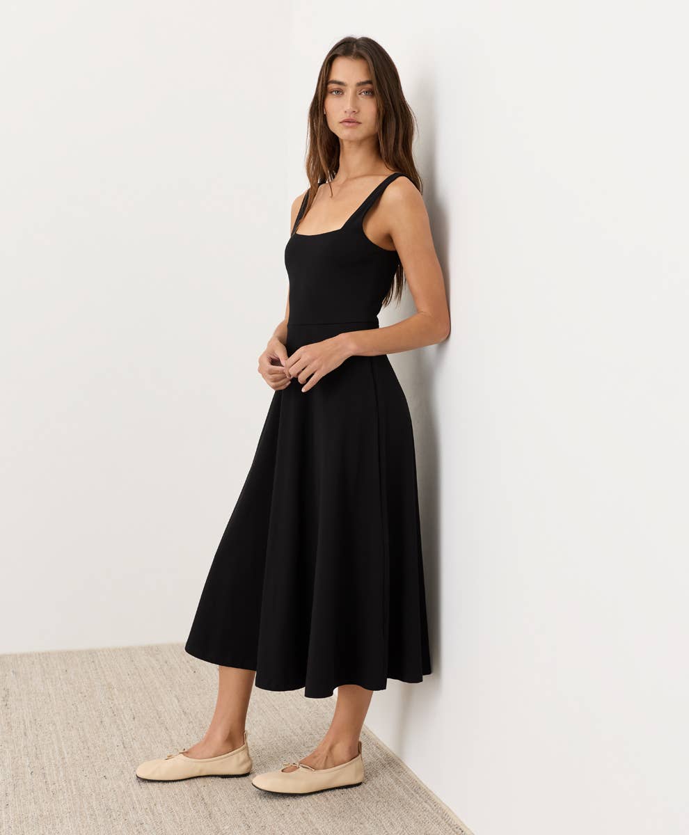 Pact - Women's Fit & Flare Square Neck Dress