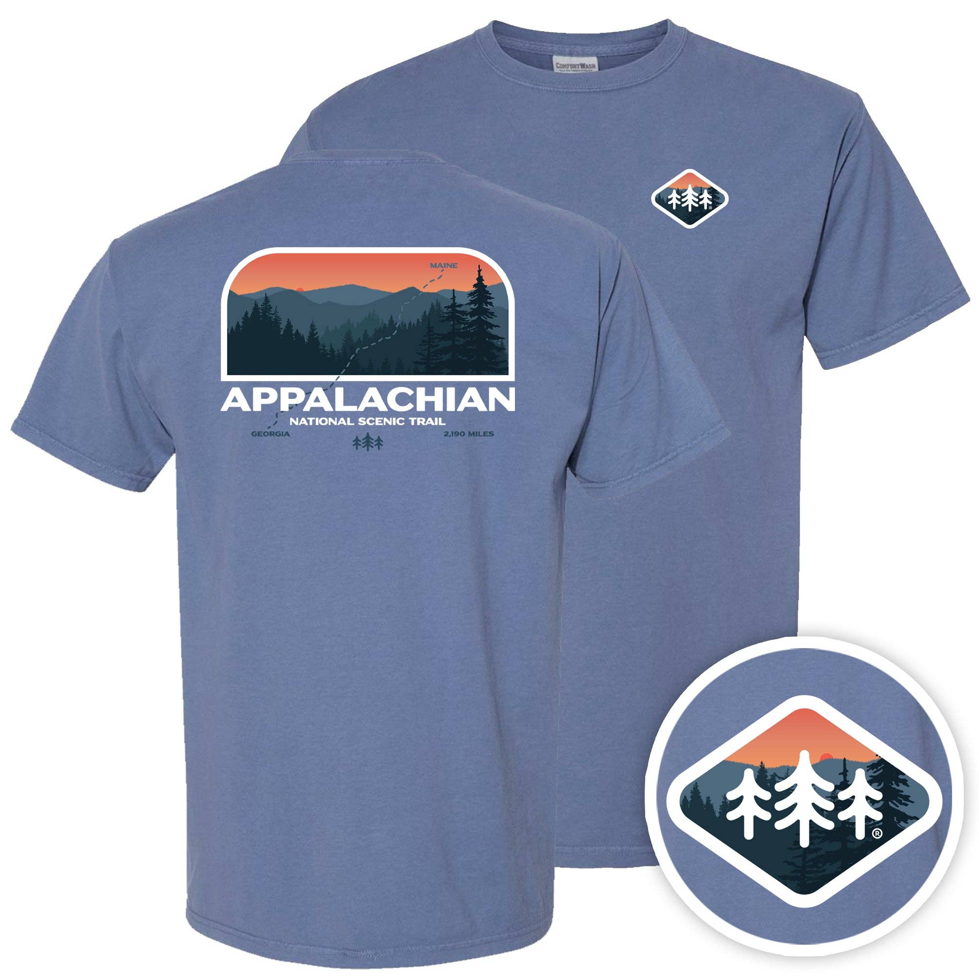TriPine - Appalachian Trail Garment Dyed Tee