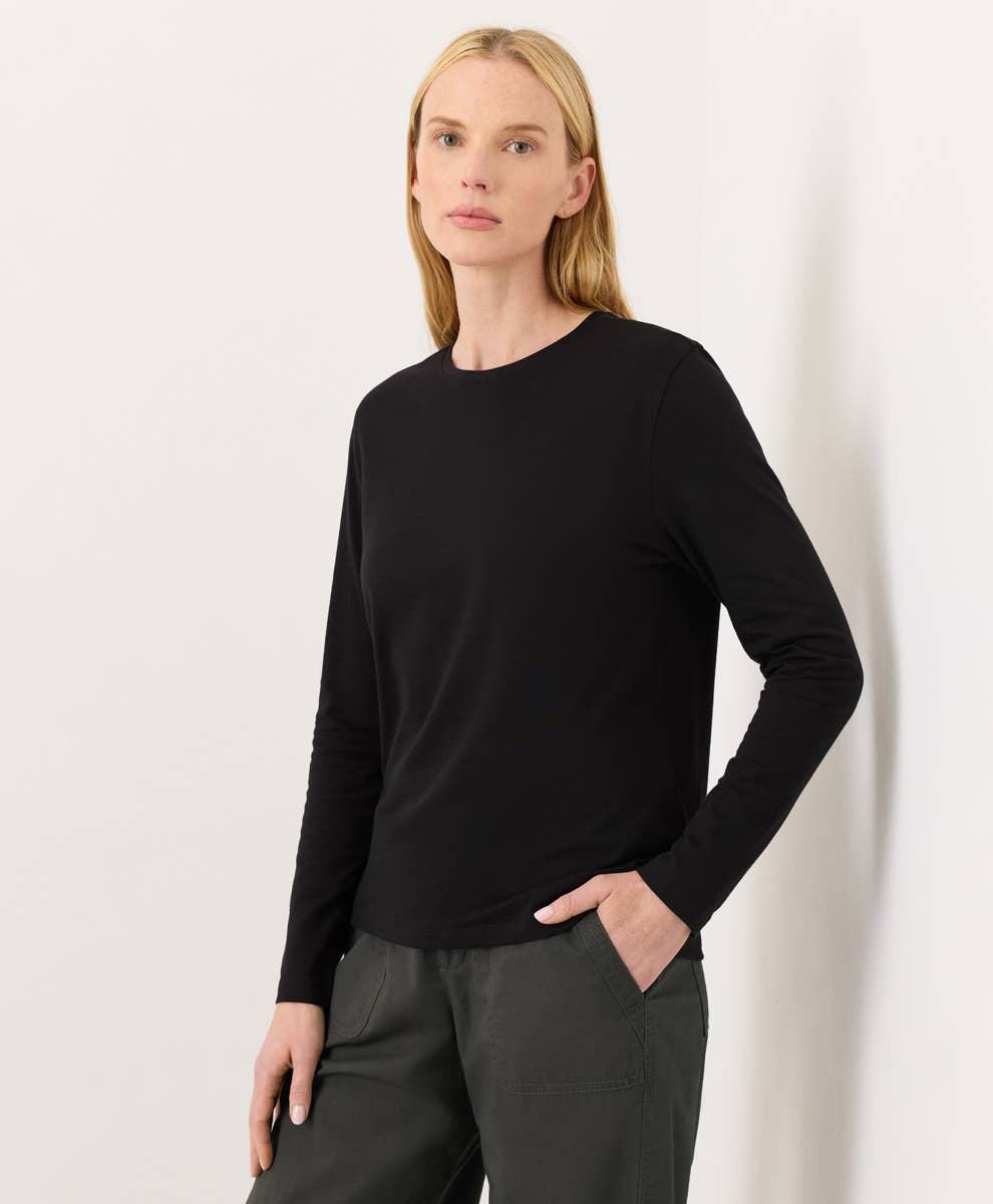 Pact - Women's Luxe Essential Crewneck Long Sleeve Tee
