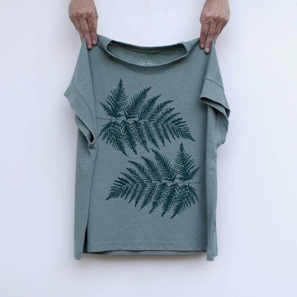 Blackbird Supply Co. - Fern Leaves Alpine Forest Women's Loose Fit Boxy Tee