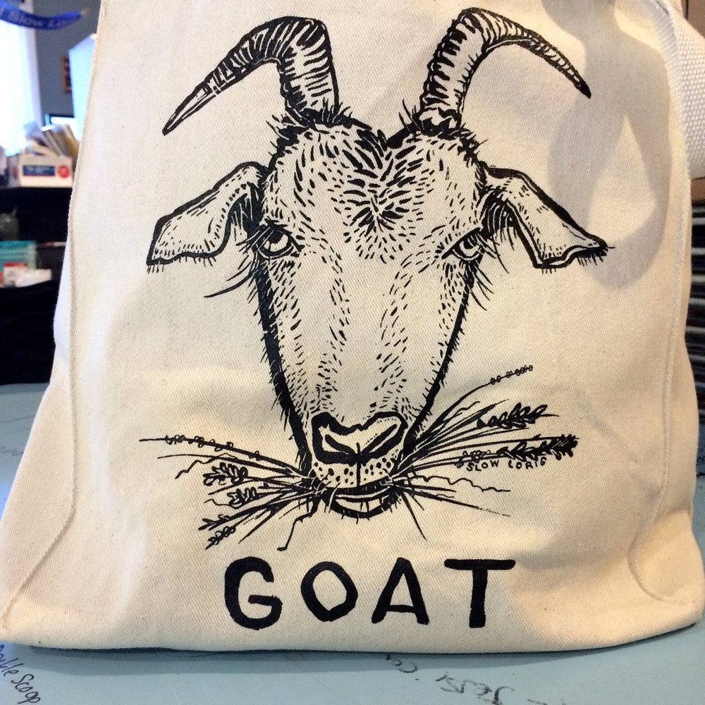 Slow Loris - Goat Tote Large Natural Canvas Tote