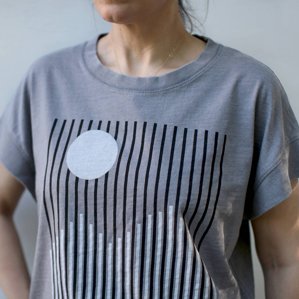 Blackbird Supply Co. - Glacier Geometric Alpine Mountains Loose Fit Boxy Tee
