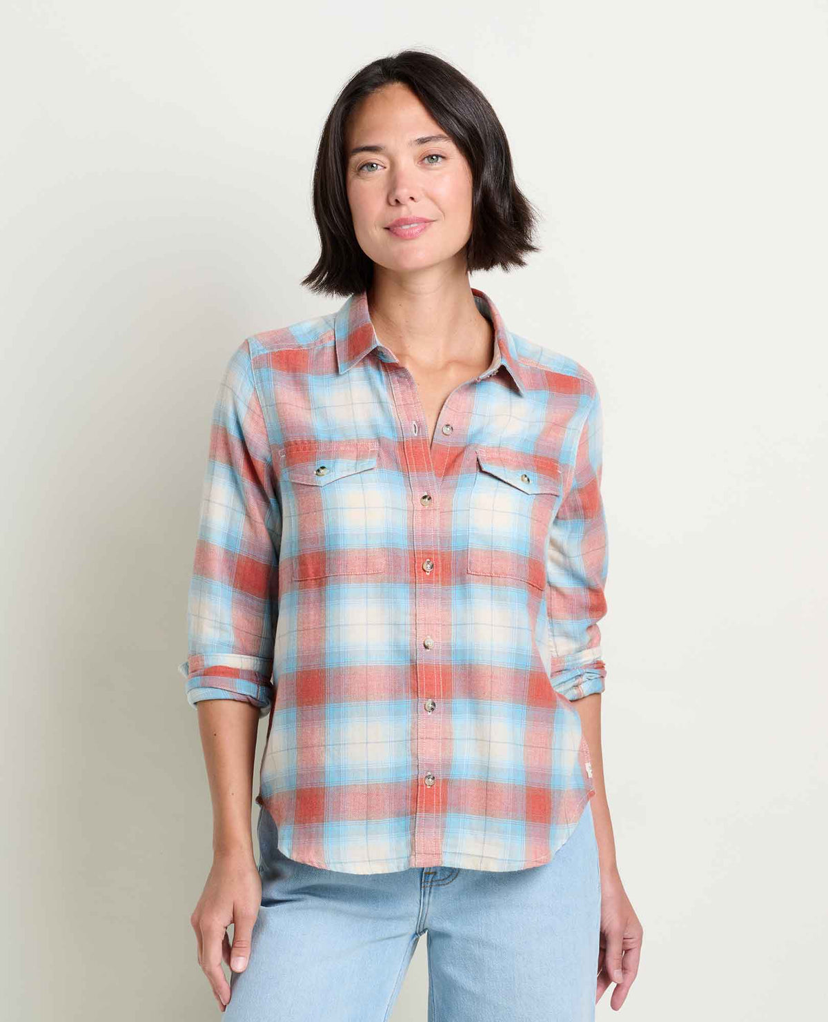 Toad&Co - Women's Re-Form Long Sleeve Shirt, Almond Pattern