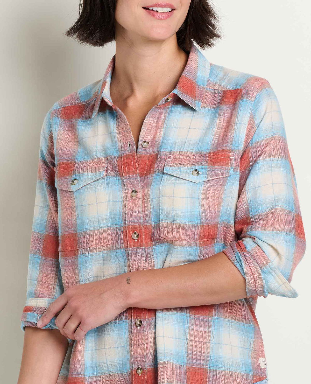 Toad&Co - Women's Re-Form Long Sleeve Shirt, Almond Pattern