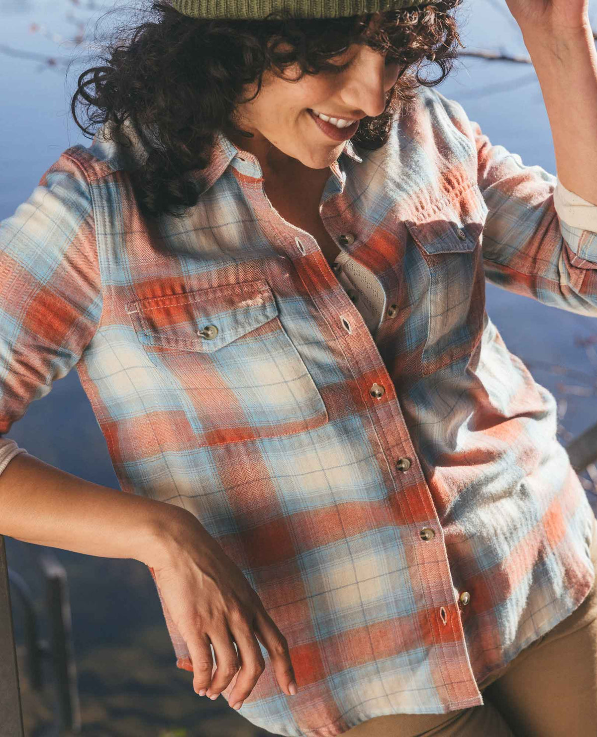 Toad&Co - Women's Re-Form Long Sleeve Shirt, Almond Pattern