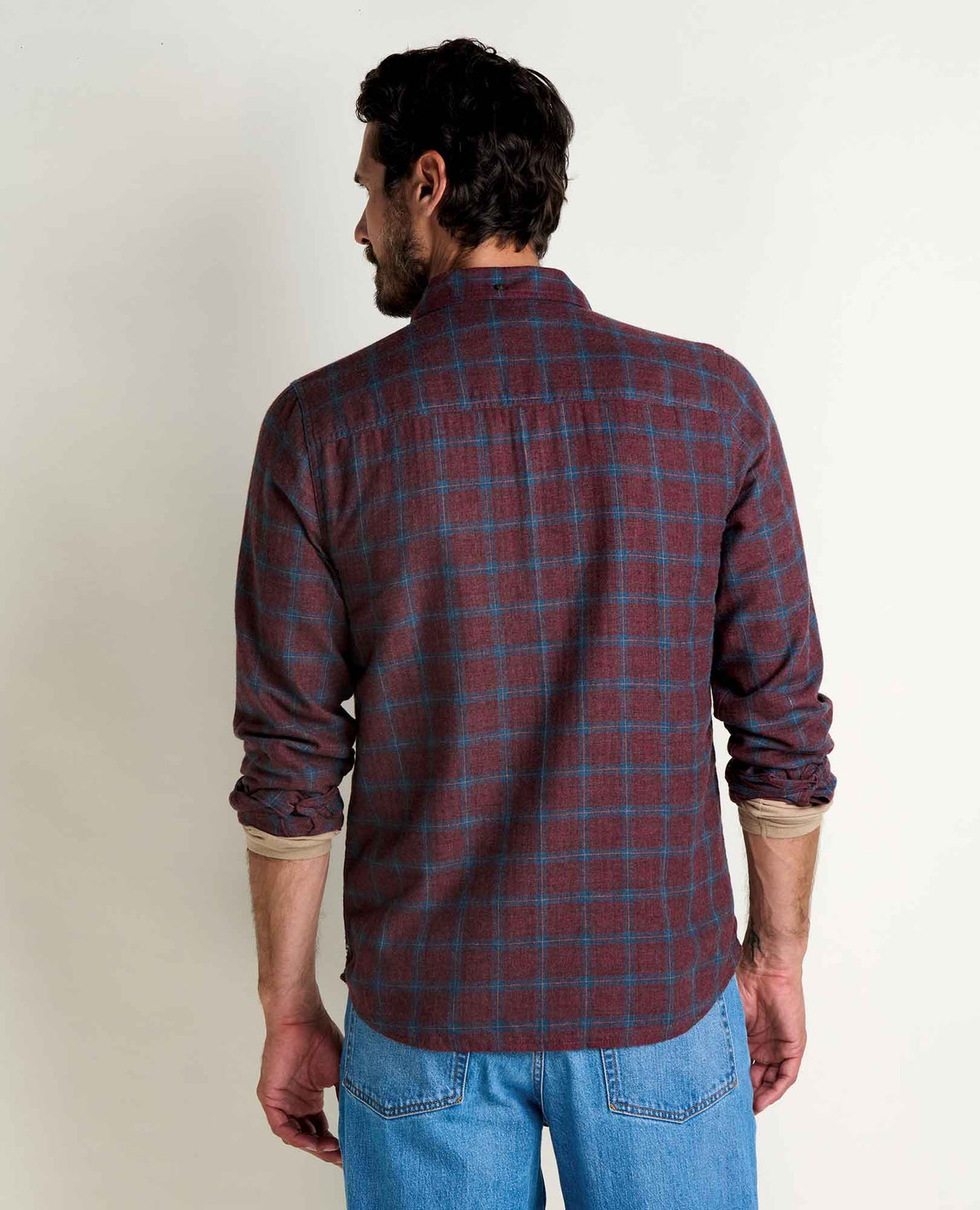 Toad&Co - Men's Airsmyth Long Sleeve Shirt, Malbec Pattern
