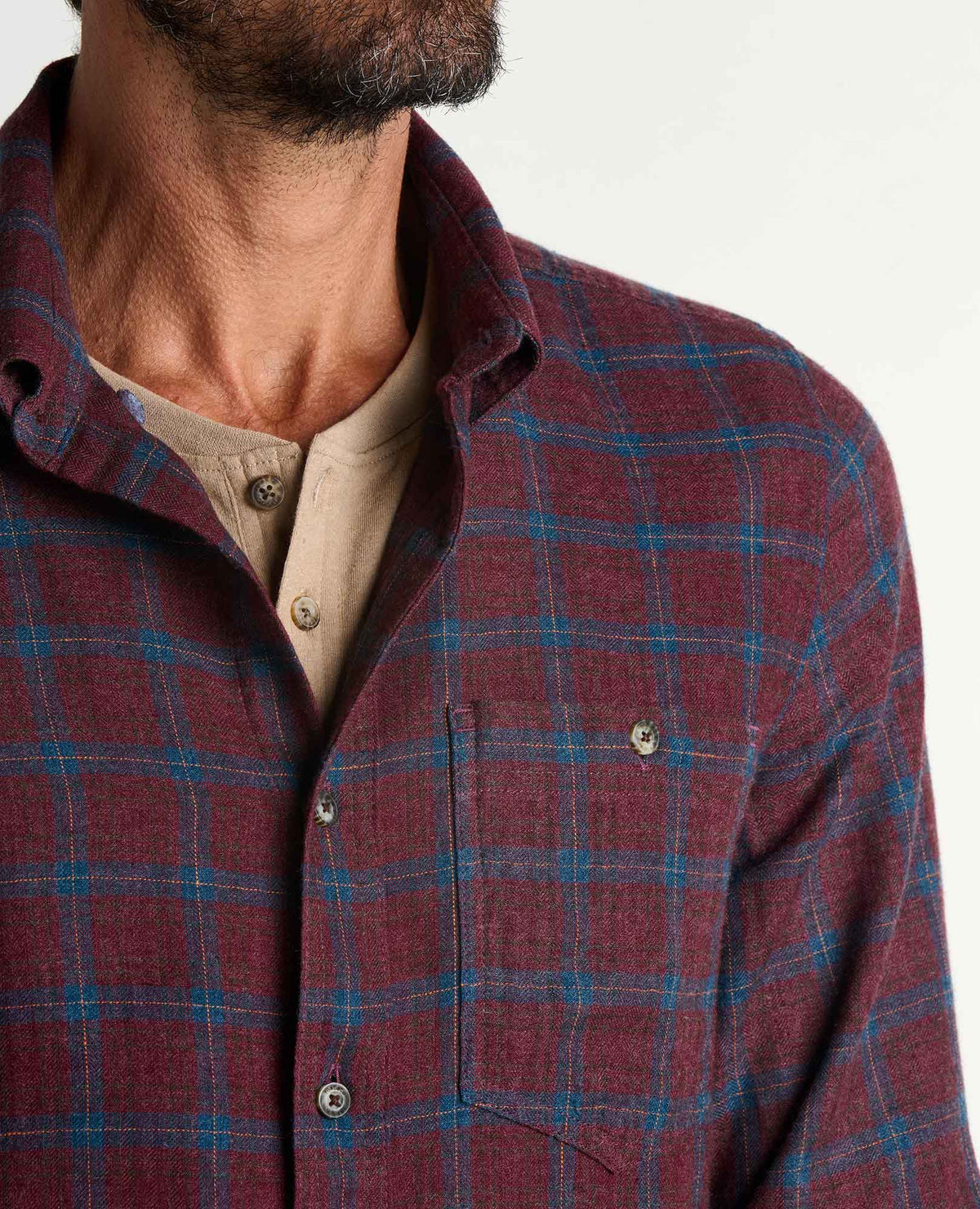 Toad&Co - Men's Airsmyth Long Sleeve Shirt, Malbec Pattern