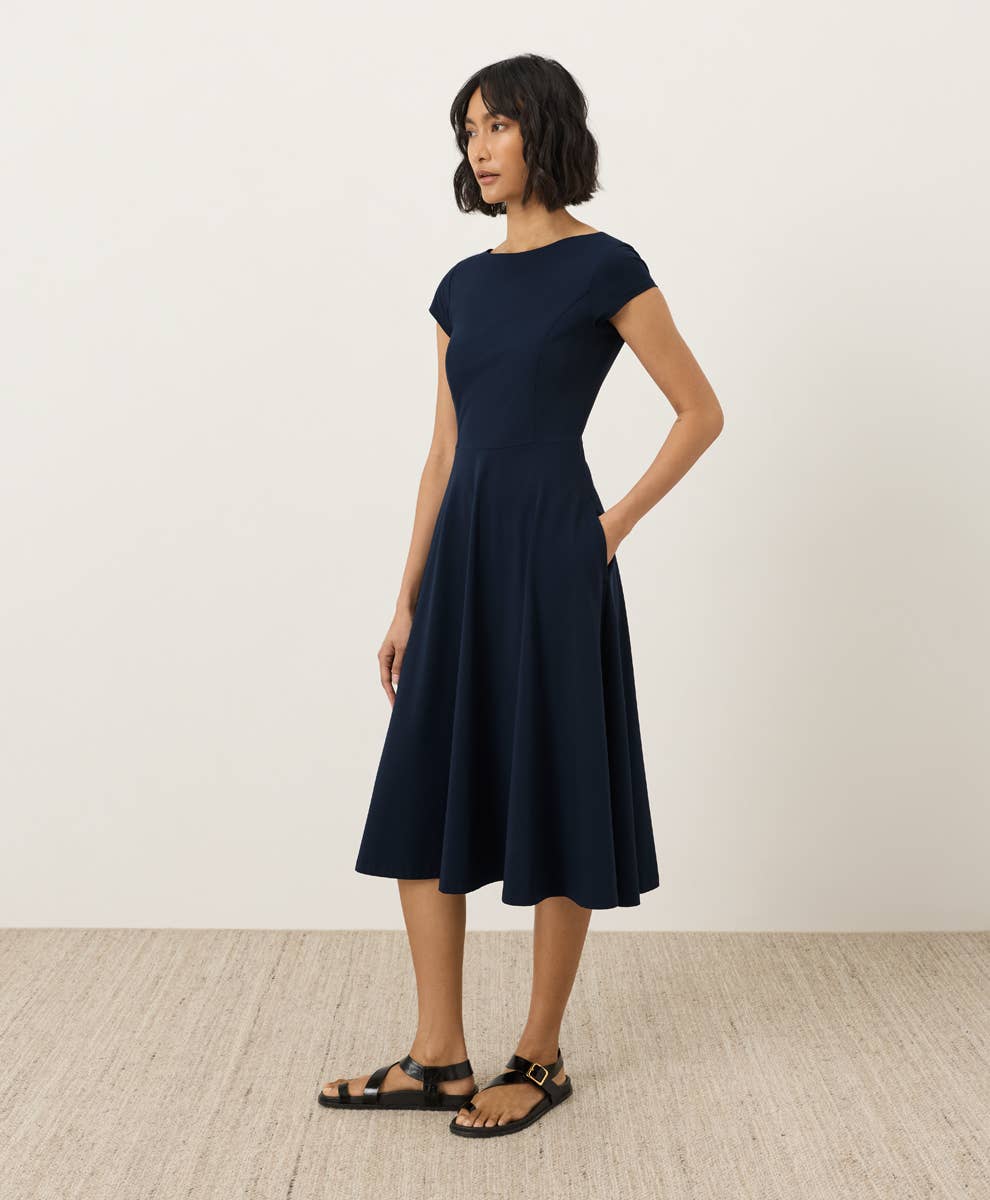 Pact - Women's Fit & Flare Ballet Neck Dress