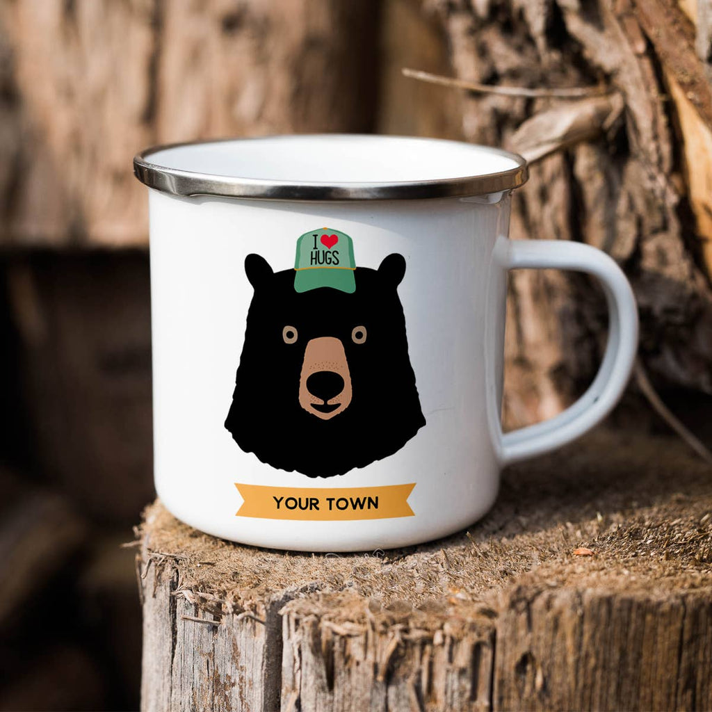 Rock Scissor Paper - Black Bear - New Jersey Enamel Camp Mug
