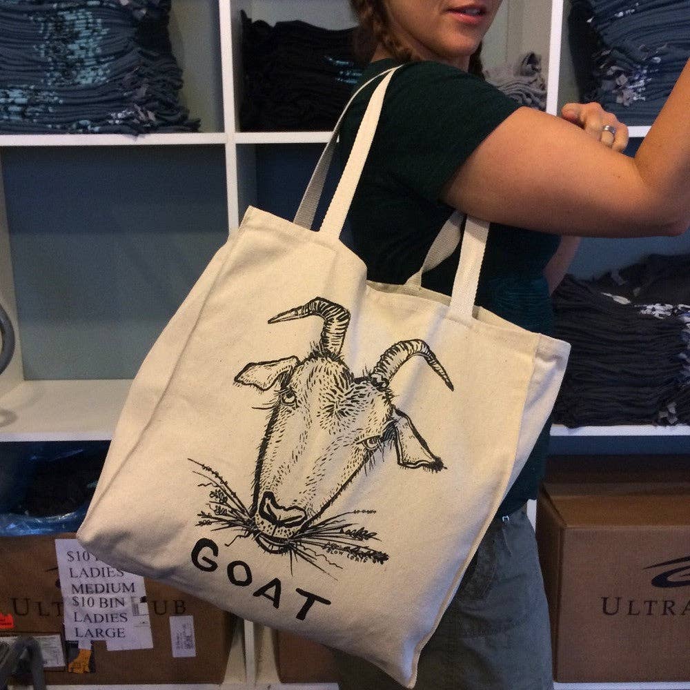 Slow Loris - Goat Tote Large Natural Canvas Tote