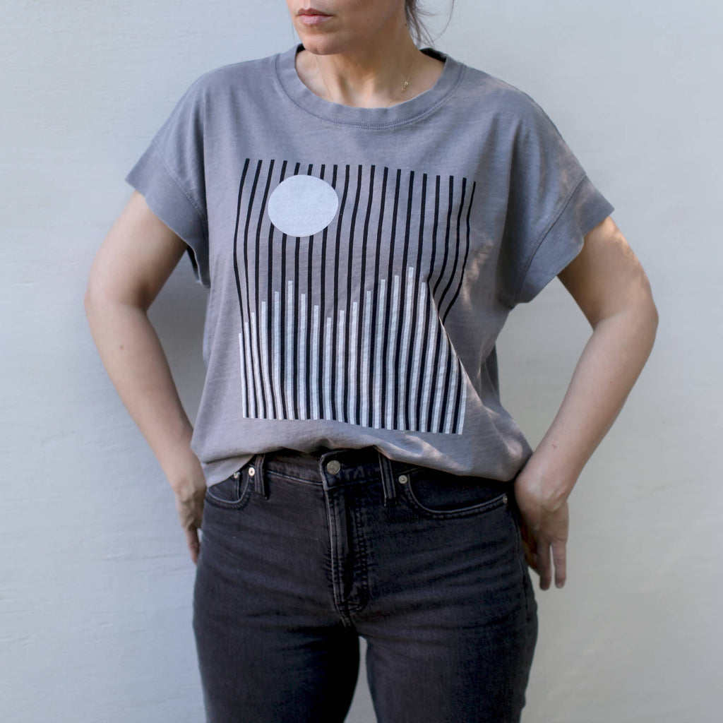 Blackbird Supply Co. - Glacier Geometric Alpine Mountains Loose Fit Boxy Tee