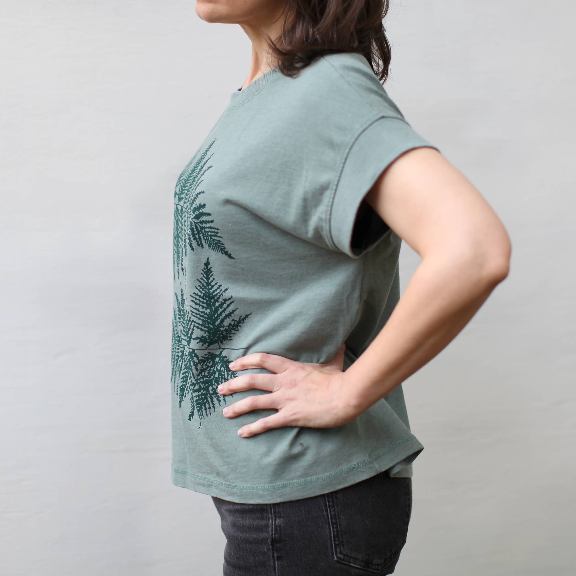 Blackbird Supply Co. - Fern Leaves Alpine Forest Women's Loose Fit Boxy Tee