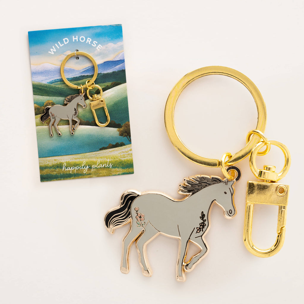Happily Plants - Horse Keychain & Bag Charm, Animal Western Cowgirl Gift