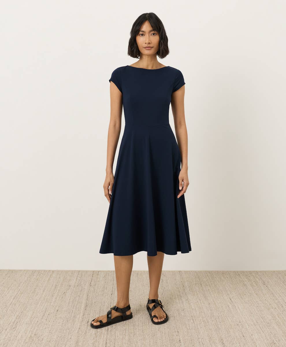Pact - Women's Fit & Flare Ballet Neck Dress