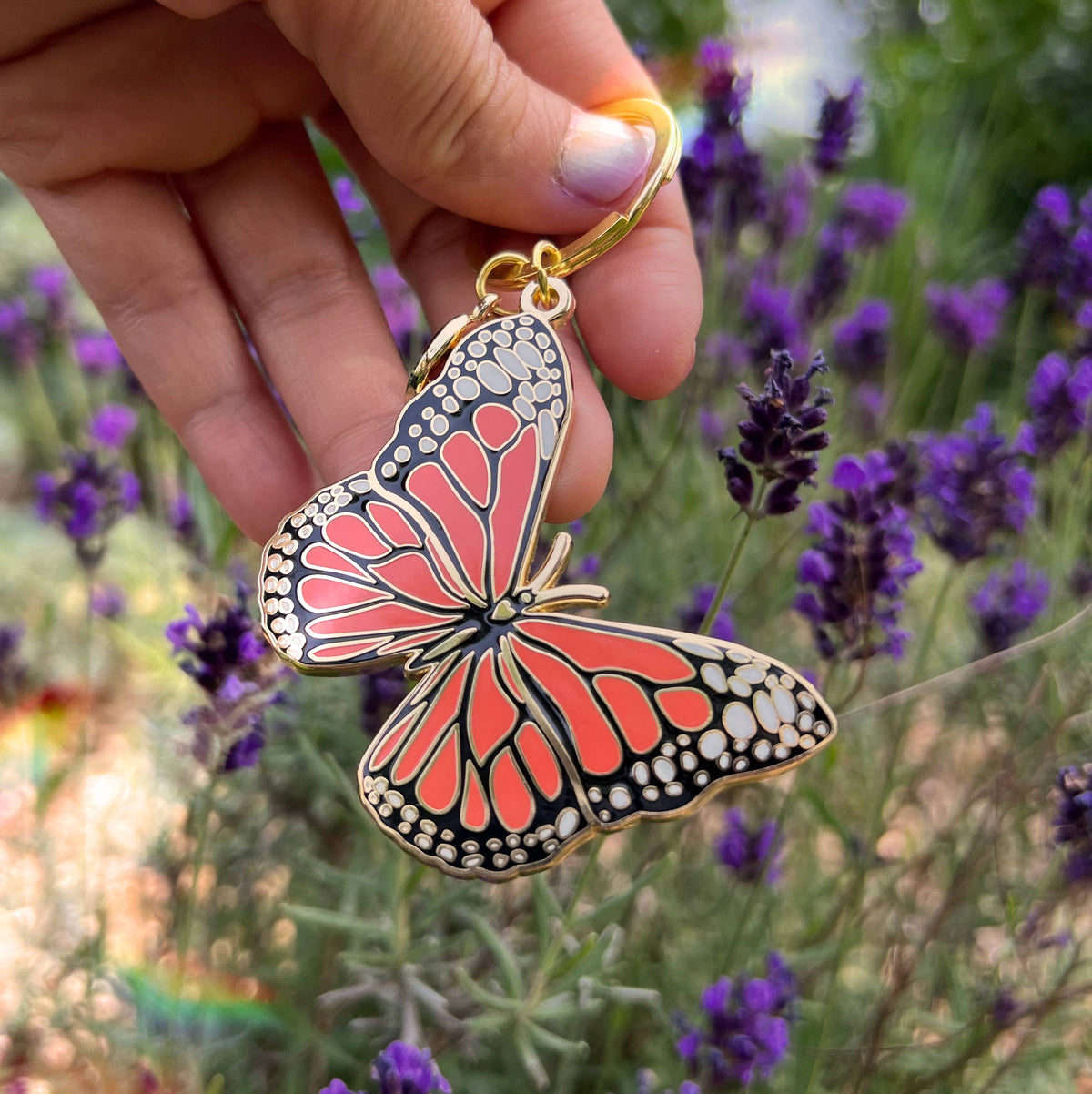 Happily Plants - Monarch Butterfly Keychain & Bag Charm, Butterfly Gifts