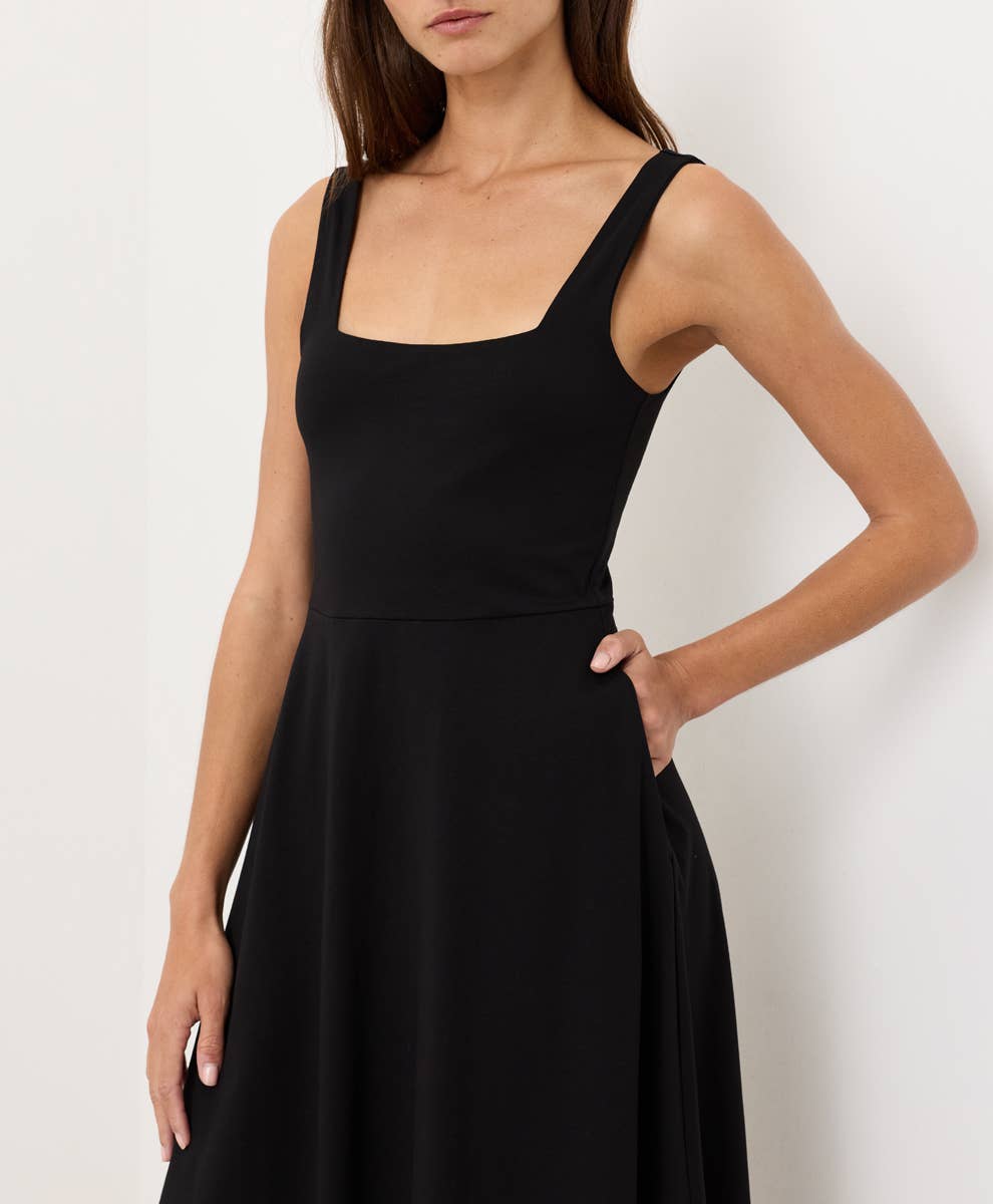 Pact - Women's Fit & Flare Square Neck Dress