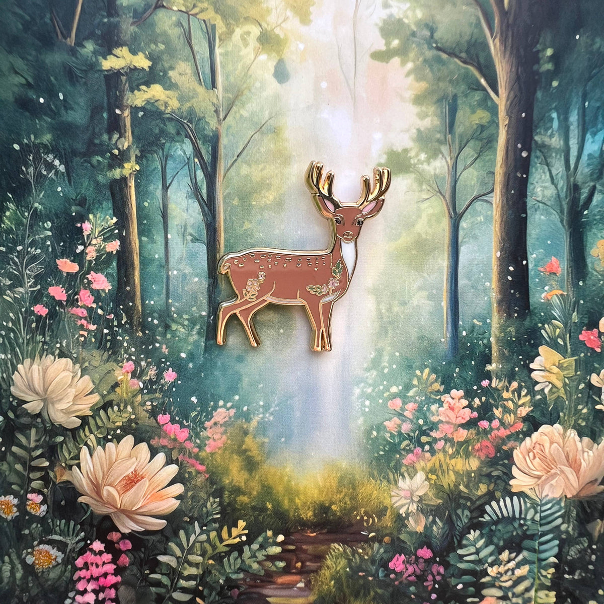 Happily Plants - Deer Pin with Gold Antlers, Nature Gifts