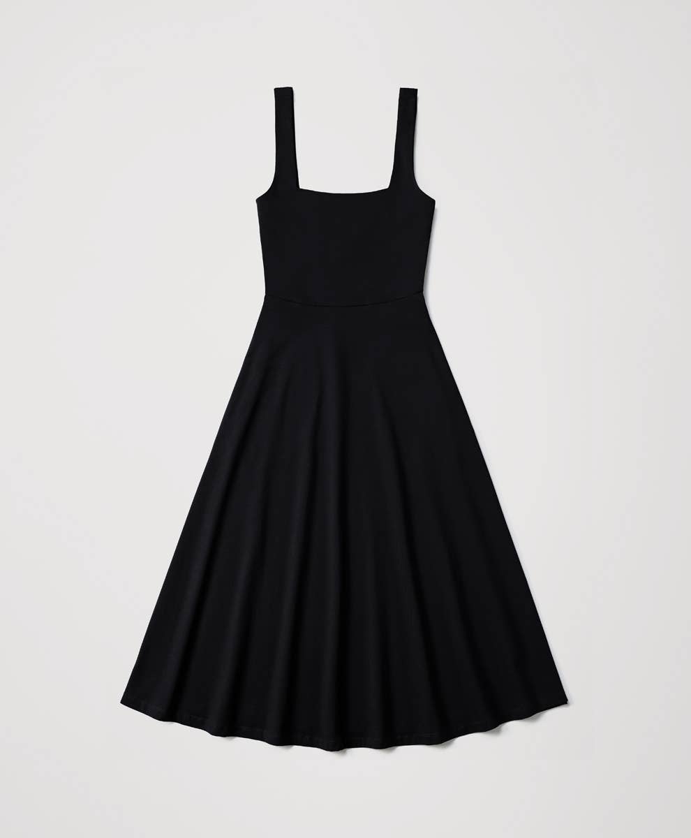 Pact - Women's Fit & Flare Square Neck Dress