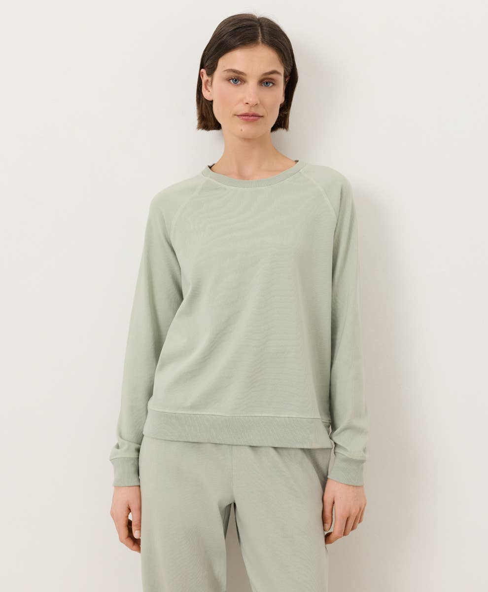 Pact - Women's Weekends Relaxed Raglan Sweatshirt: Washed Seagrass / Small