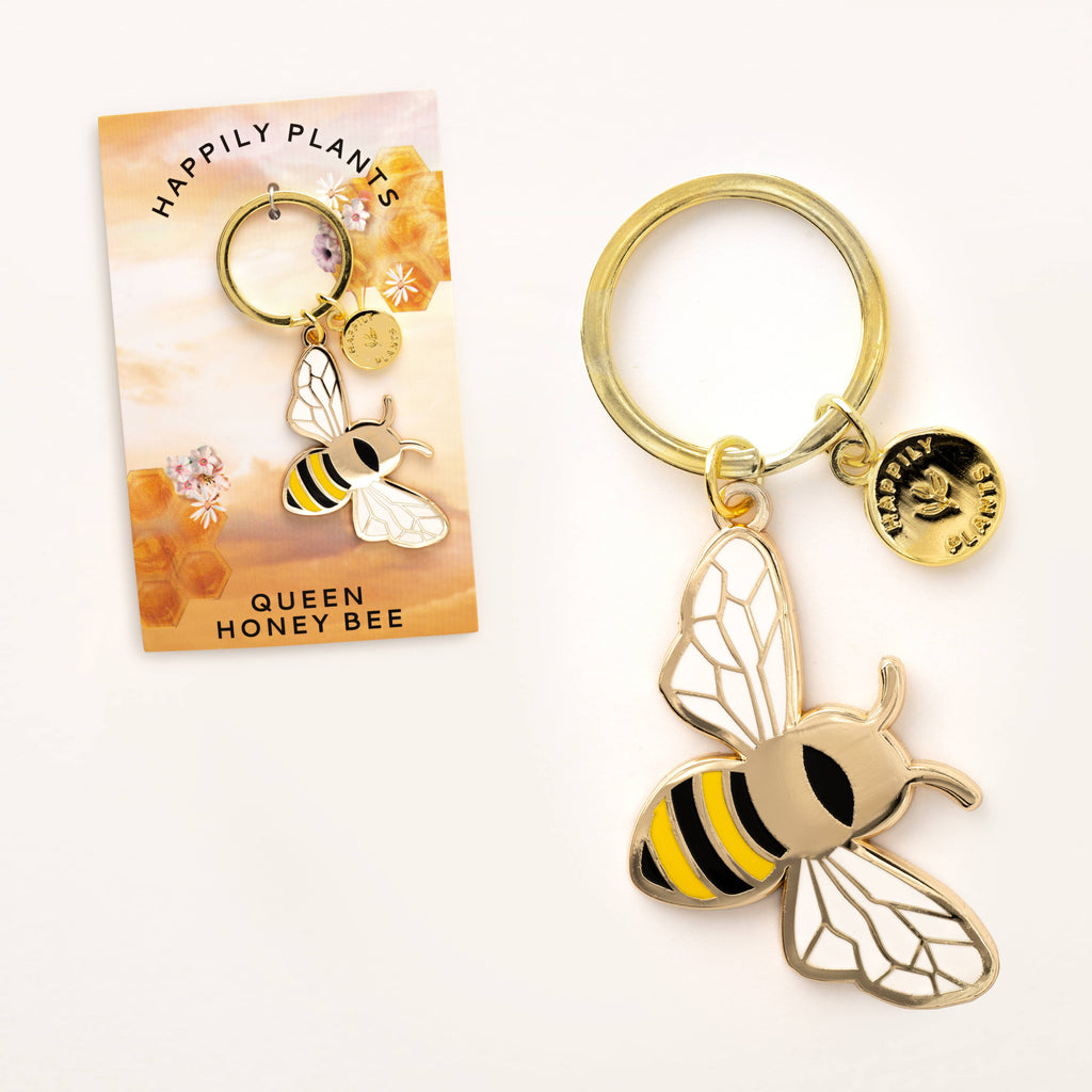 Happily Plants - Honey Bee Keychain & Bag Charm, Nature Gifts