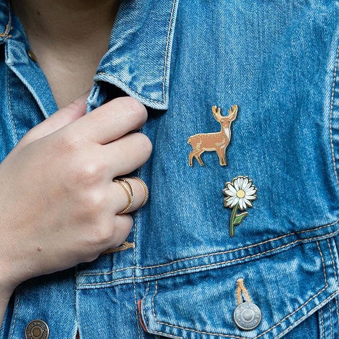 Happily Plants - Deer Pin with Gold Antlers, Nature Gifts