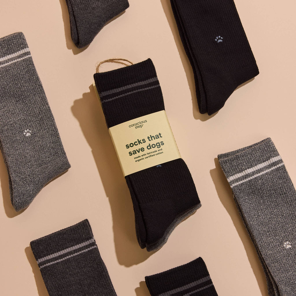 Conscious Step - Comfort Crew Socks that Save Dogs | Set of 3
