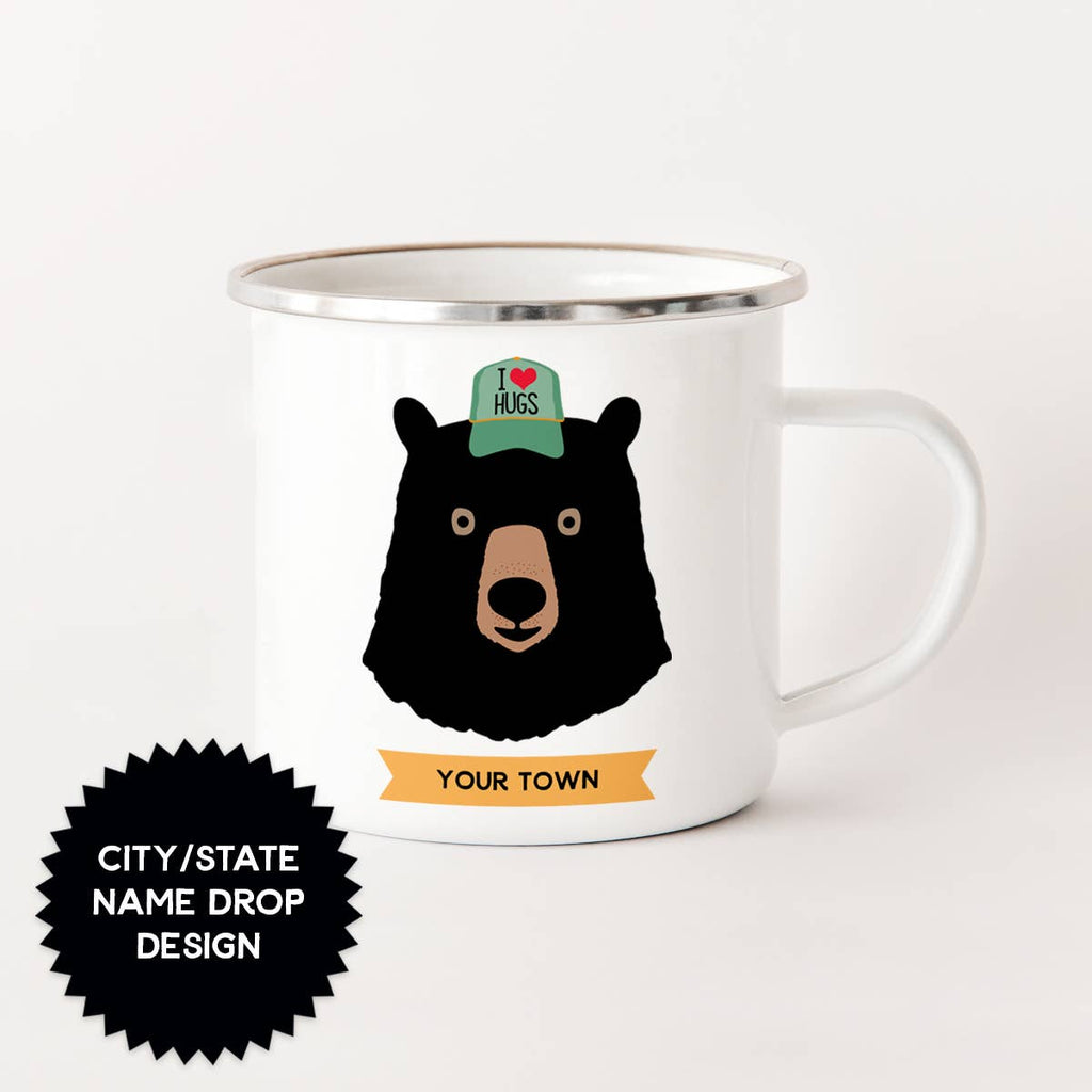 Rock Scissor Paper - Black Bear - New Jersey Enamel Camp Mug