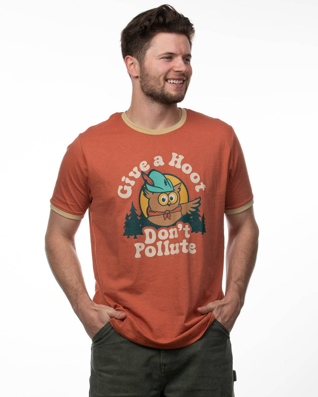 The Landmark Project - Give A Hoot Ringer Unisex Short Sleeve Tee